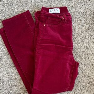 GAP Burgundy Velvet Trousers